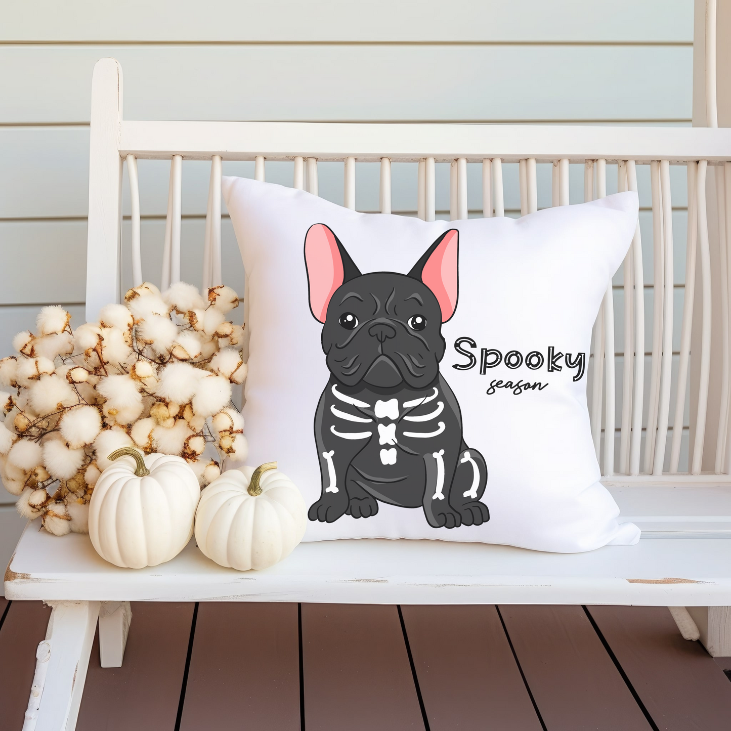 Halloween Frenchie Throw Pillow Dog Lovers Gift