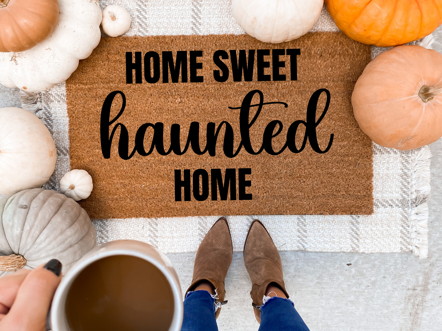Funny Halloween Doormat Haunted Fall Front Door Decoration Happy Halloween Gift - Design Club Home