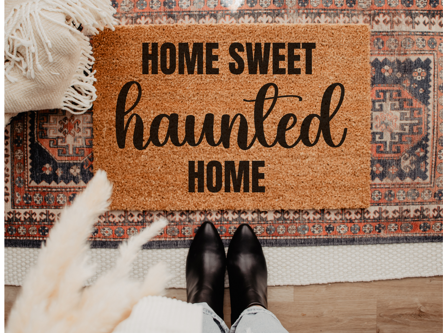 Funny Halloween Doormat Haunted Fall Front Door Decoration Happy Halloween Gift - Design Club Home