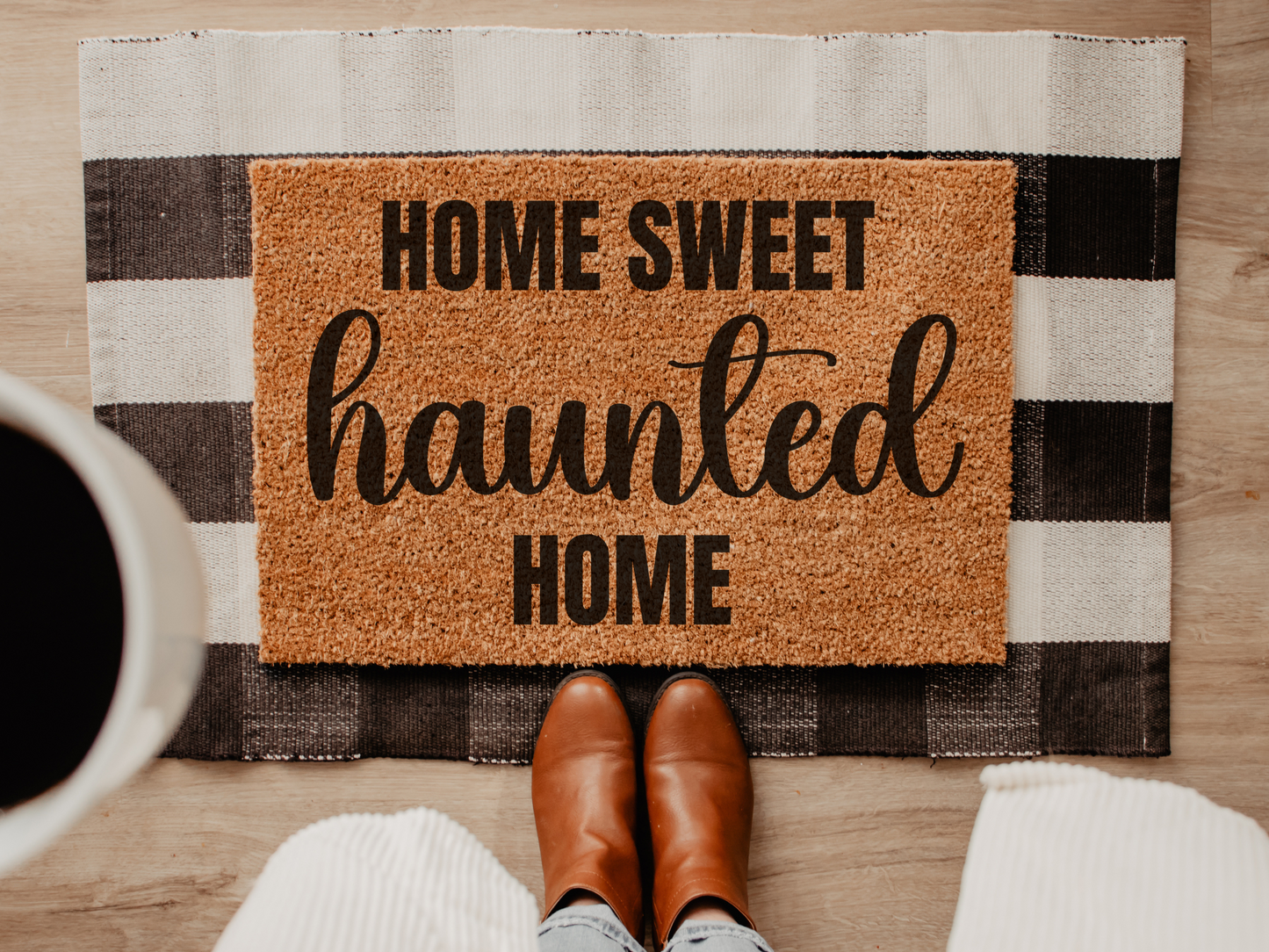 Funny Halloween Doormat Haunted Fall Front Door Decoration Happy Halloween Gift - Design Club Home
