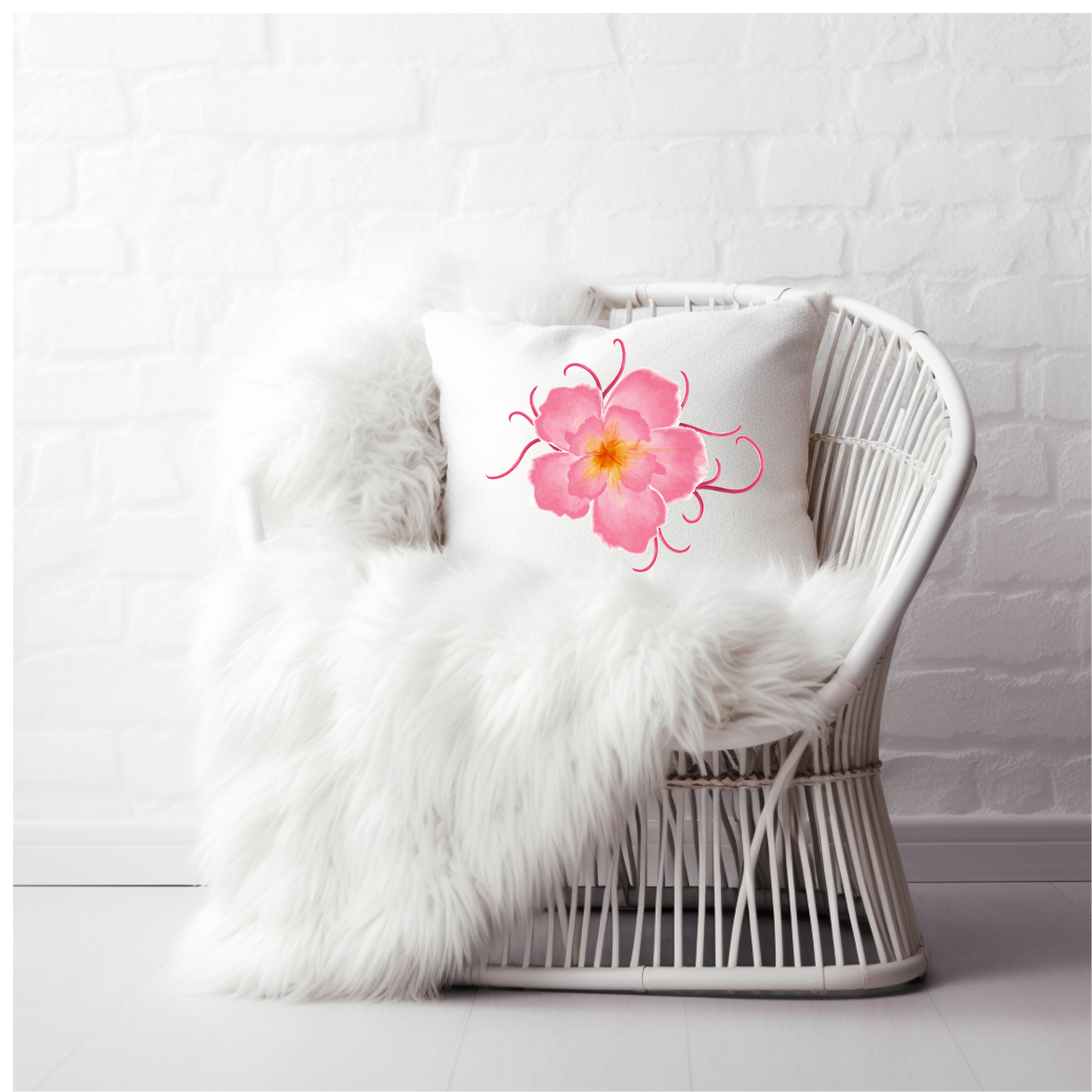 Watercolor Flower Throw Pillow, Colorful Pink Wildflowers, Housewarming Gift, Wedding Gift, Abstract Paint, Home Gift - Design Club Home
