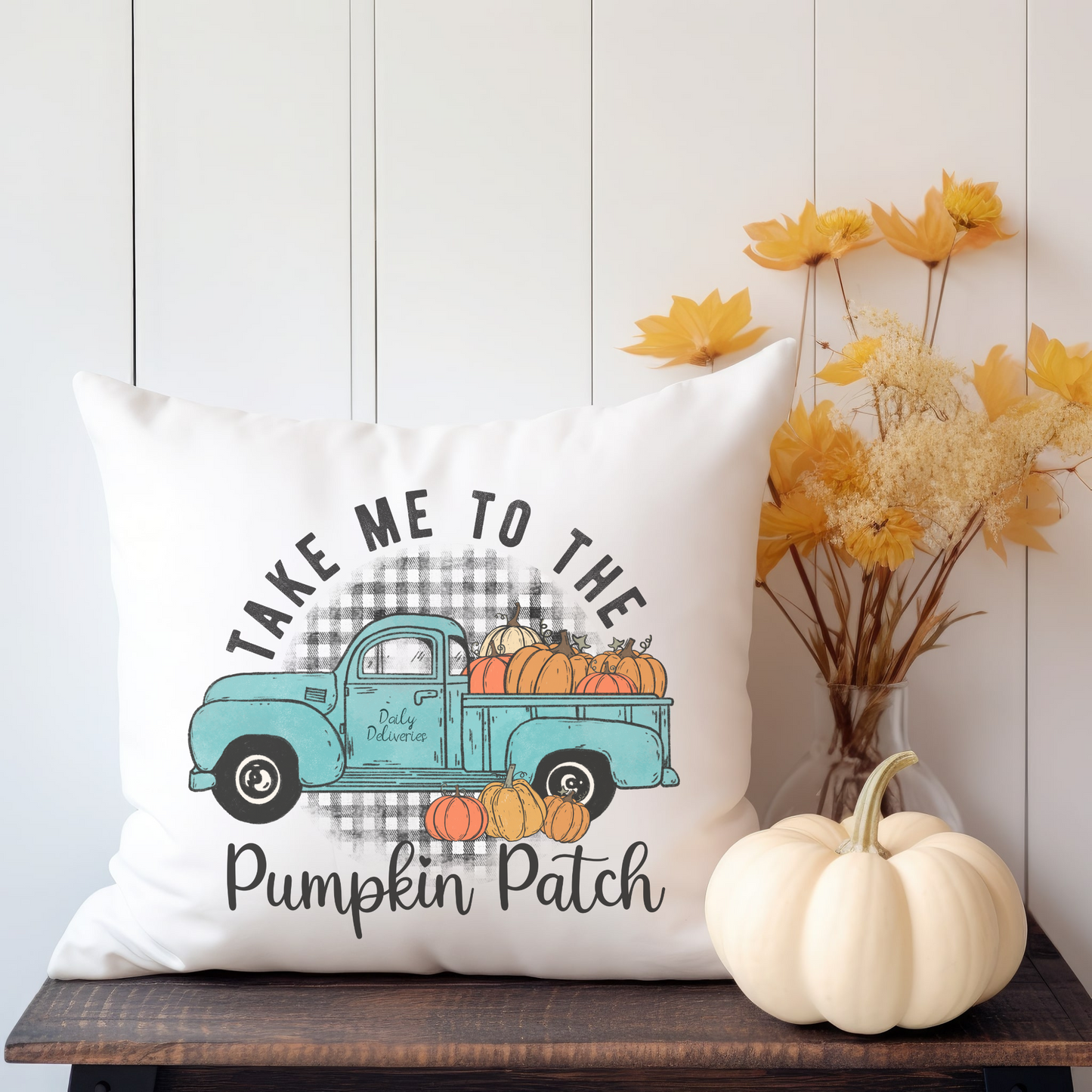 Fall Pumpkin Pillow Farmhouse Holiday Accent Pillow Hostess Housewarming Thanksgiving Home Gift - Design Club Home