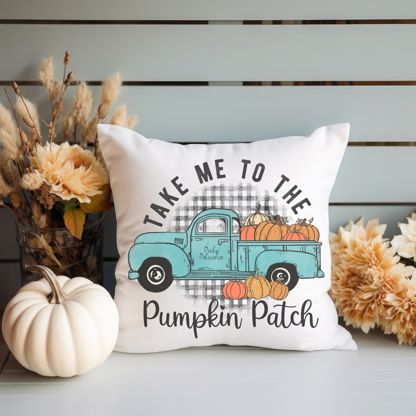 Fall Pumpkin Pillow Farmhouse Holiday Accent Pillow Hostess Housewarming Thanksgiving Home Gift - Design Club Home