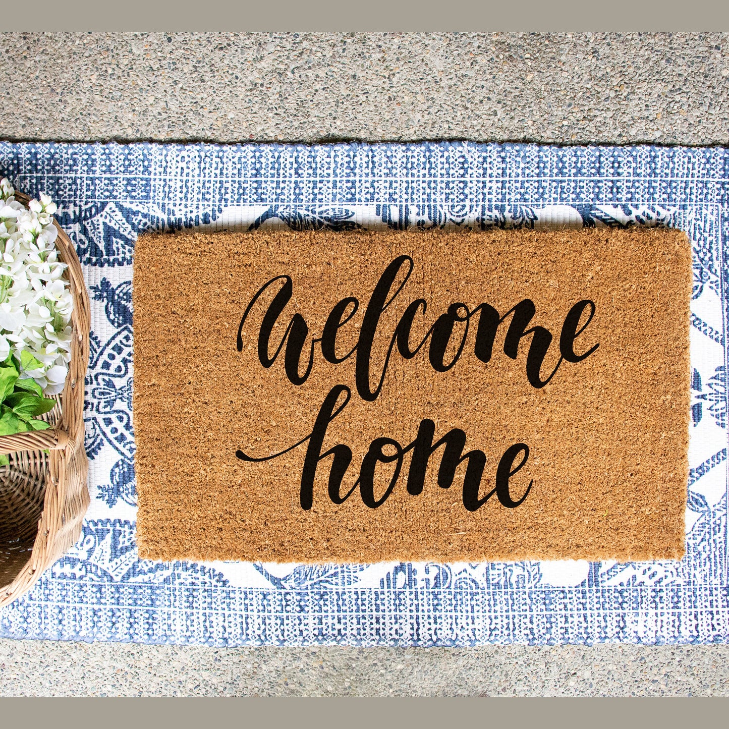 Welcome Home Doormat, Front Entryway Mat, Porch Door Mat