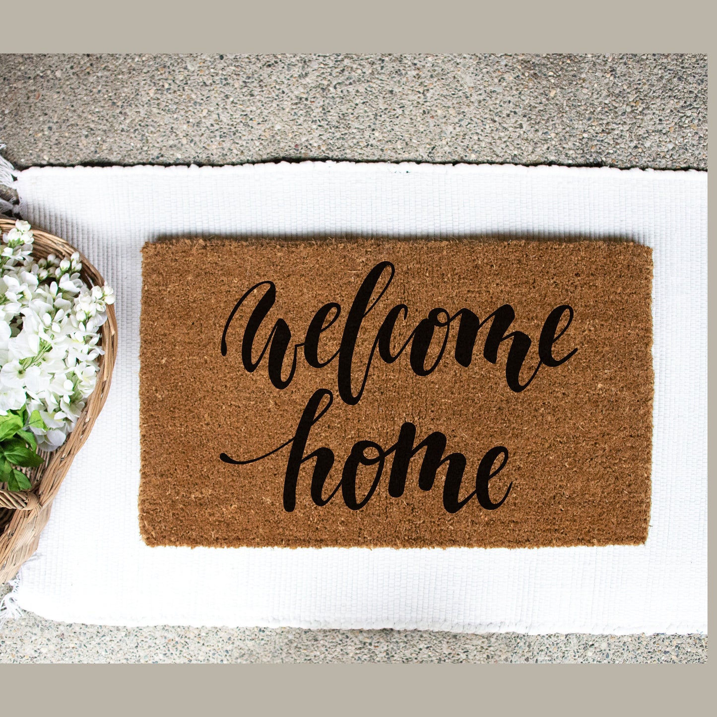 Welcome Home Doormat, Front Entryway Mat, Porch Door Mat