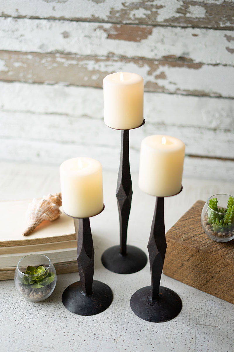 BlackIron Candleholders - Set of 3 - Design Club Home