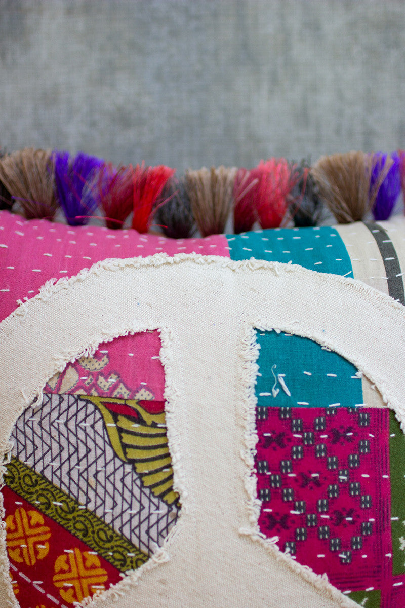 Peace Kantha Pillow - Design Club Home