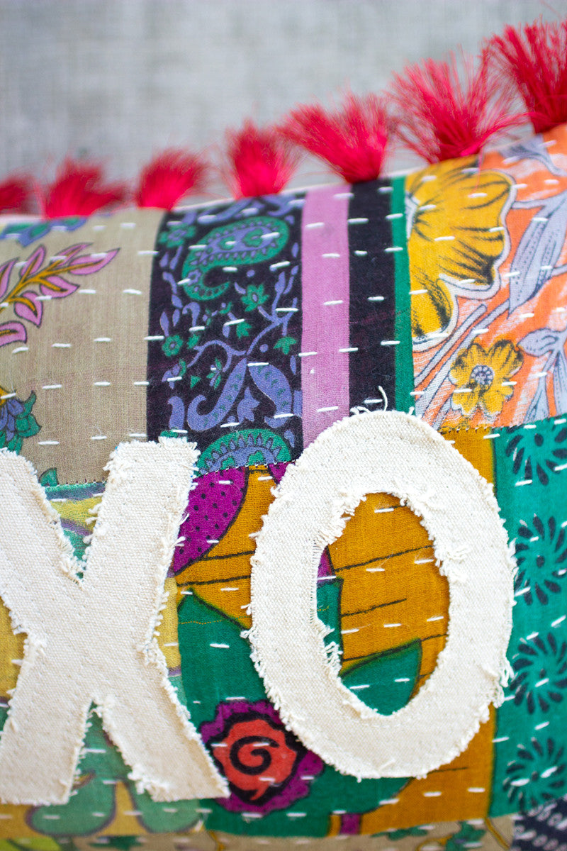 XOXO Kantha Throw Pillow - Design Club Home