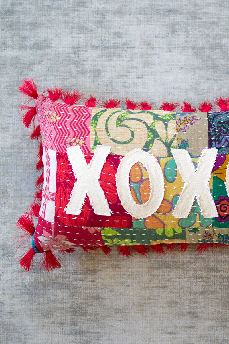 XOXO Kantha Throw Pillow - Design Club Home