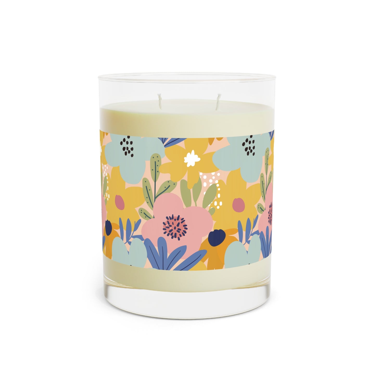 Modern Pastel Flower Scented Soy Candle