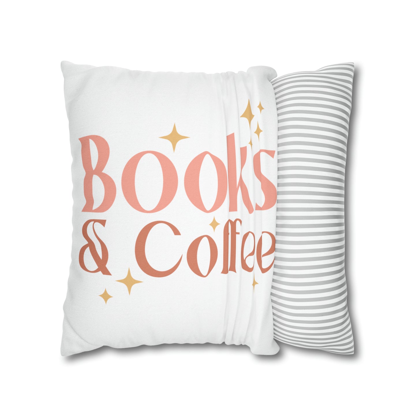 Coffee Book Pillow Cover Book Lovers Home Decoration Housewarming Gift Bed Accent Pillow