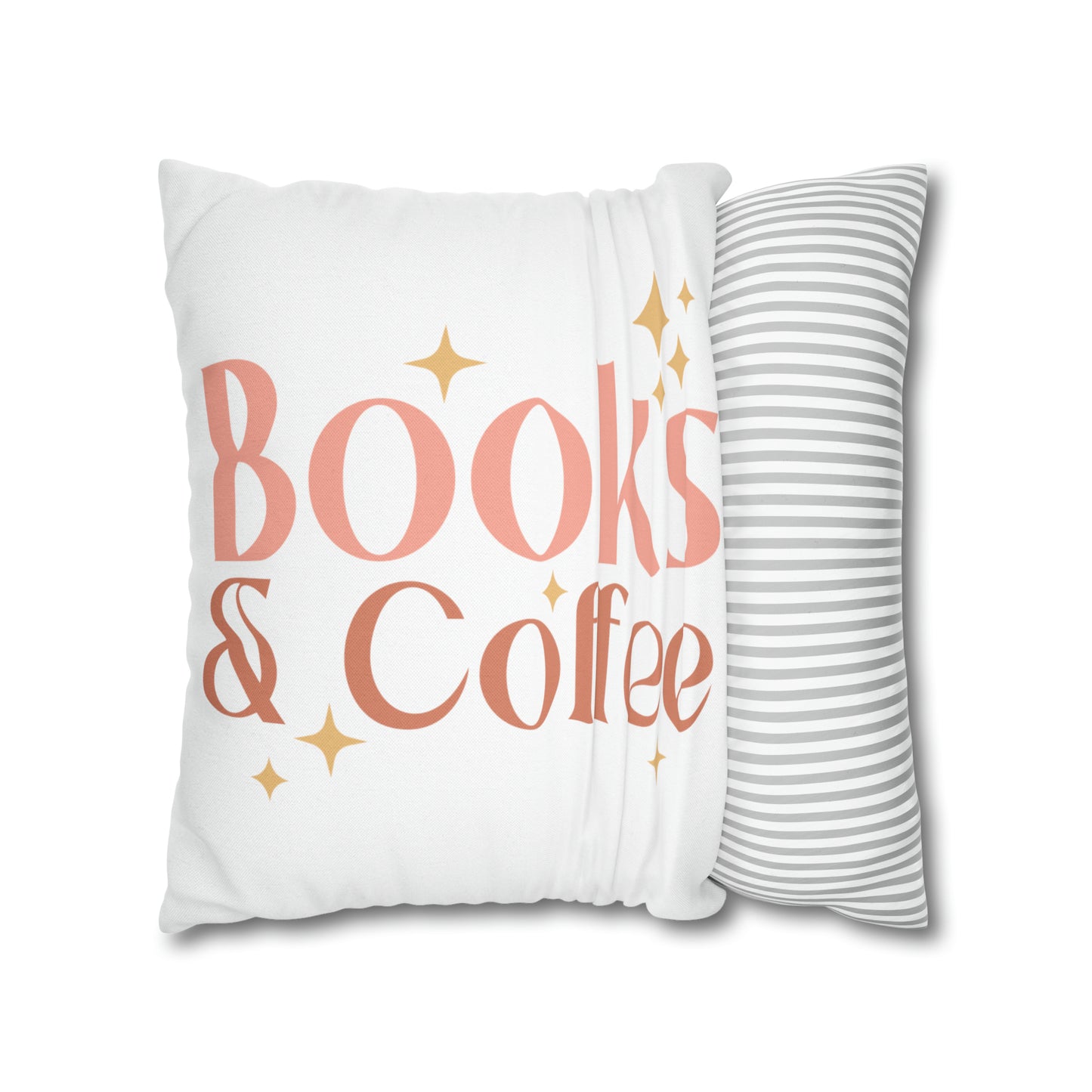 Coffee Book Pillow Cover Book Lovers Home Decoration Housewarming Gift Bed Accent Pillow