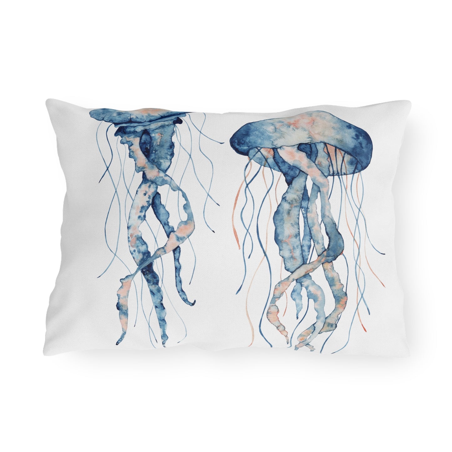 Jellyfish Outdoor Pillow Ocean Lovers Watercolor Coastal Beach Art Home Gift