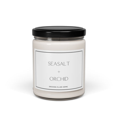 Sea Salt + Orchid Scented Candle Modern Minimalist Home Decor Soy Wax Blend Candle Gift