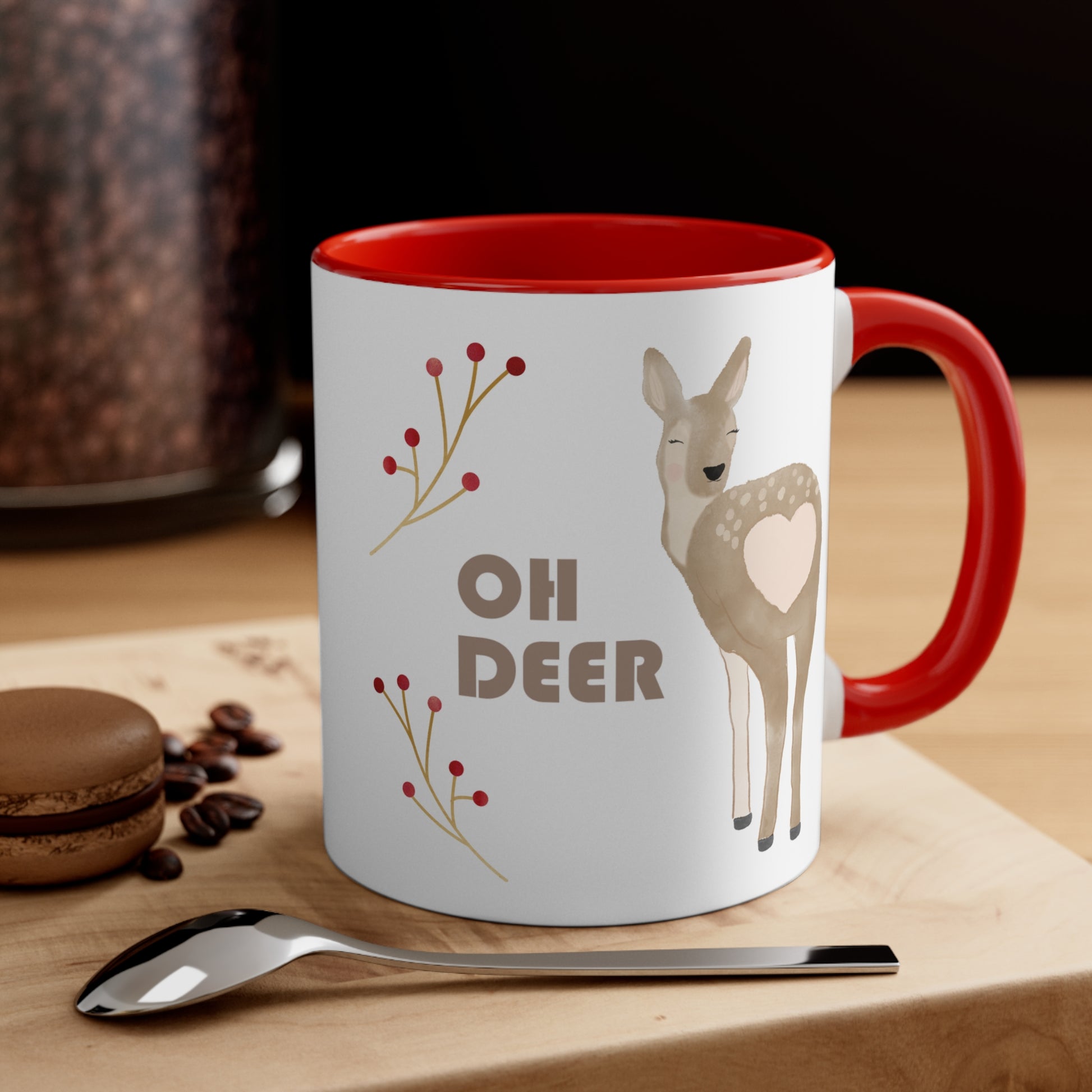 Christmas Coffee Mug 11 oz., Hot Cocoa, Stocking Stuffer, Cute Deer, Gift for Mom, Best Friend Gift - Design Club Home