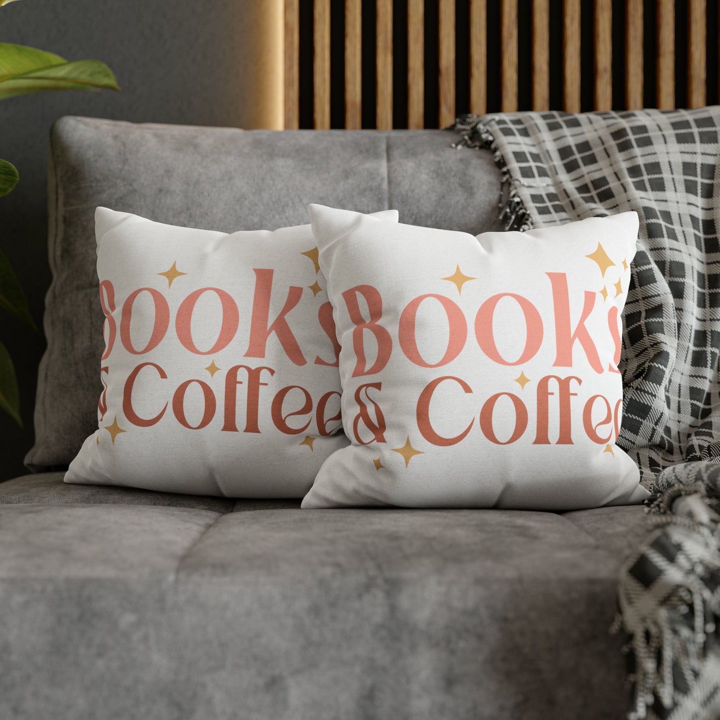 Coffee Book Pillow Cover Book Lovers Home Decoration Housewarming Gift Bed Accent Pillow