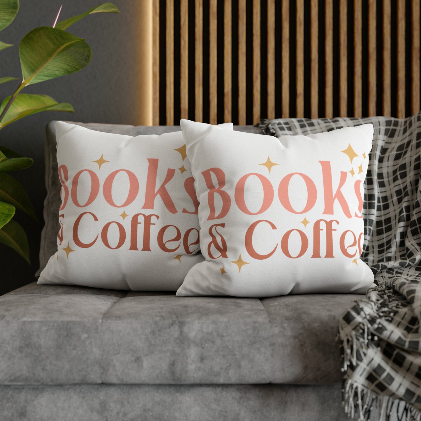 Coffee Book Pillow Cover Book Lovers Home Decoration Housewarming Gift Bed Accent Pillow