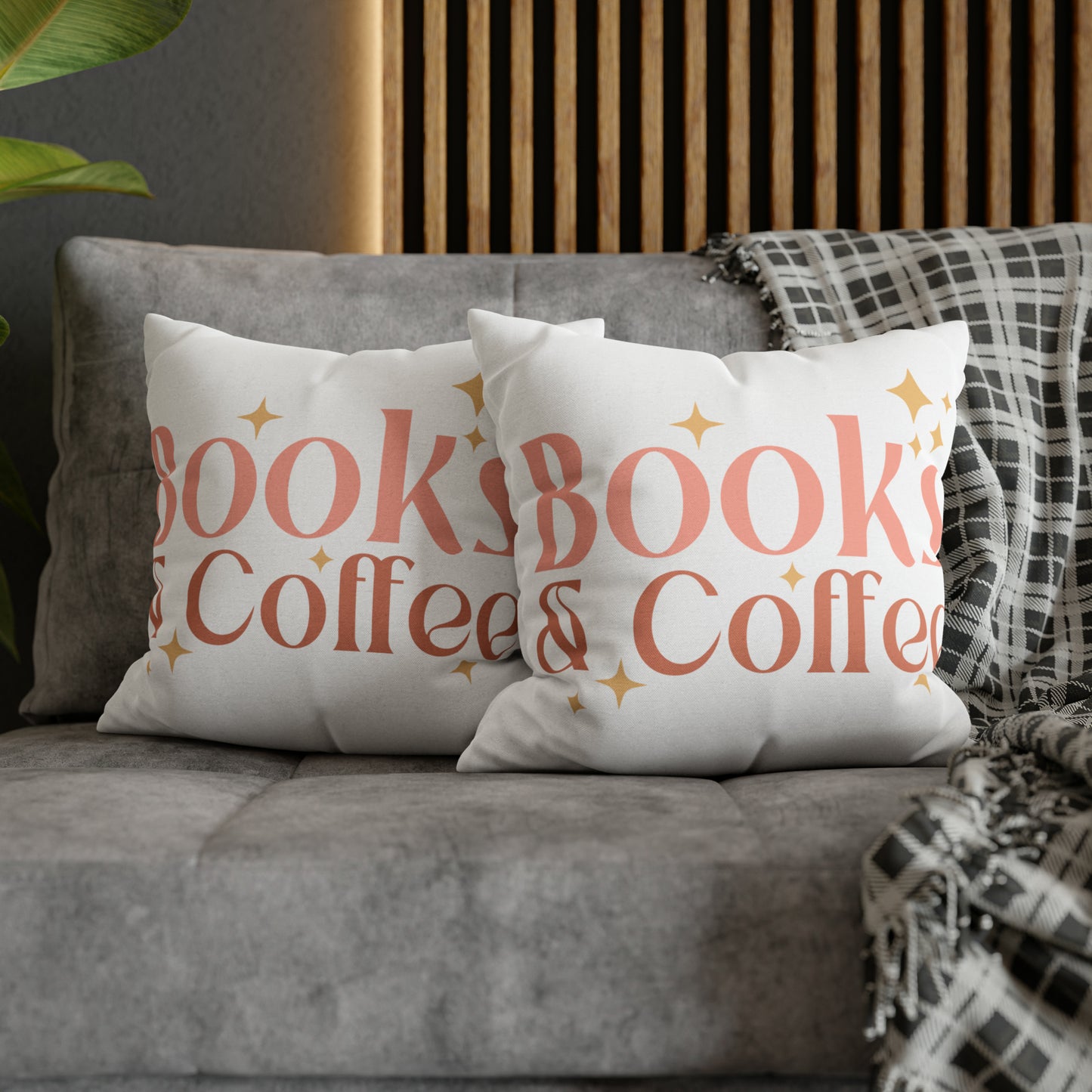 Coffee Book Pillow Cover Book Lovers Home Decoration Housewarming Gift Bed Accent Pillow