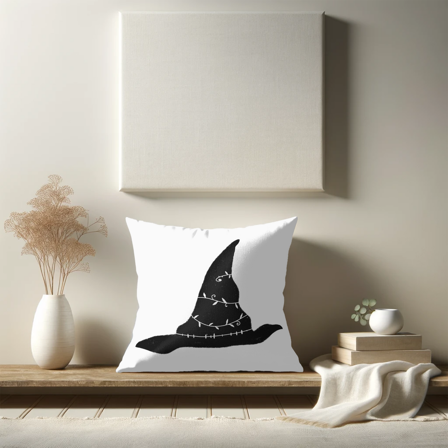 Witchy Black Hat Pillow