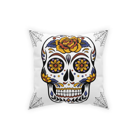 Halloween Throw Pillow, Rose Skull Couch Pillow, Fall Pillow, Gothic Gift - Design Club Home