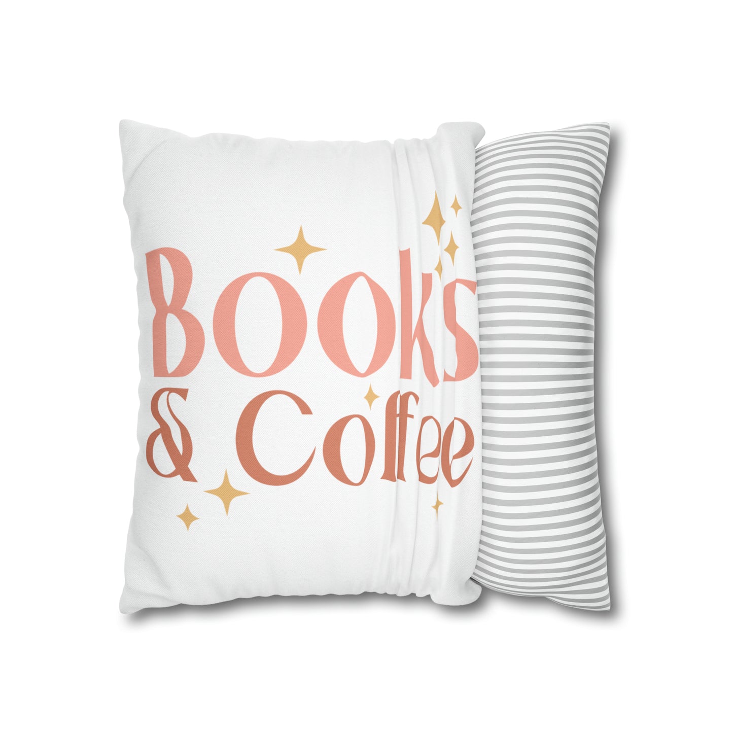 Coffee Book Pillow Cover Book Lovers Home Decoration Housewarming Gift Bed Accent Pillow