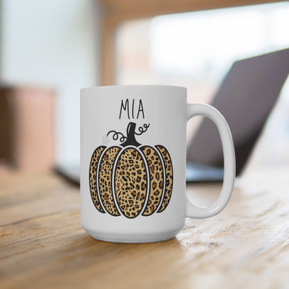 Mia Personalized Custom Name Pumpkin Coffee Mug