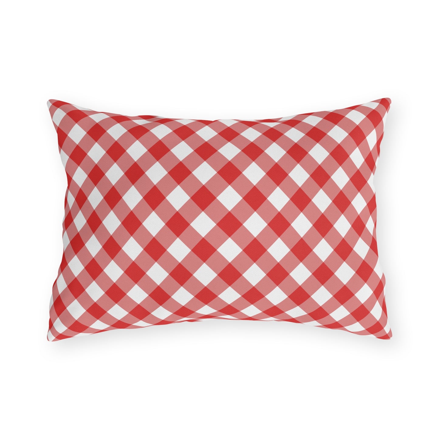 Red Plaid Indoor/Outdoor Pillow Reversible Pillow