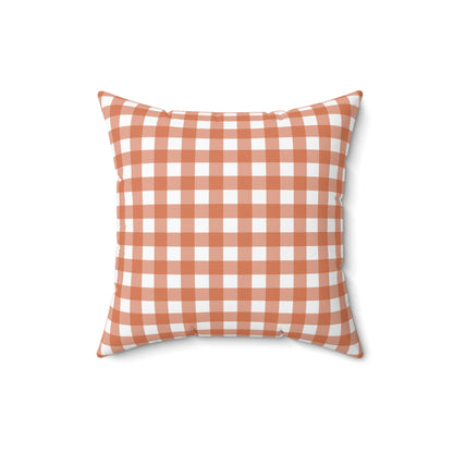 Checked Throw Pillow Fall Halloween Accent Orange Plaid Pillow for Bedrooms, Sofa, Chairs, Kids Room