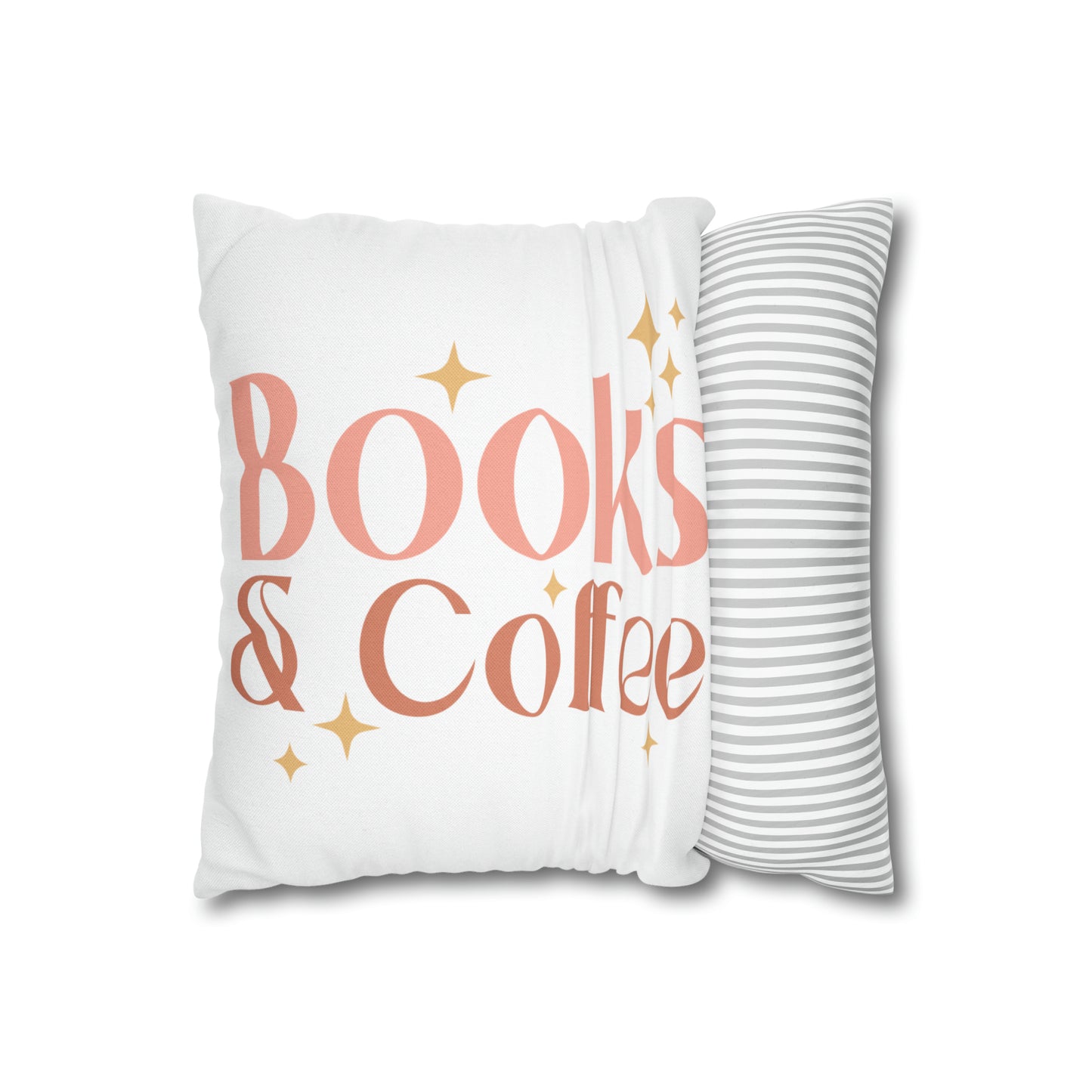 Coffee Book Pillow Cover Book Lovers Home Decoration Housewarming Gift Bed Accent Pillow