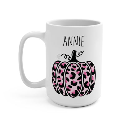 Annie Custom Name Fall Pink Camo Pumpkin Personalized  Coffee Mug