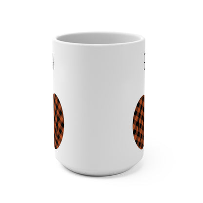 Custom Name Fall Plaid Pumpkin Personalized 15oz Coffee Mug