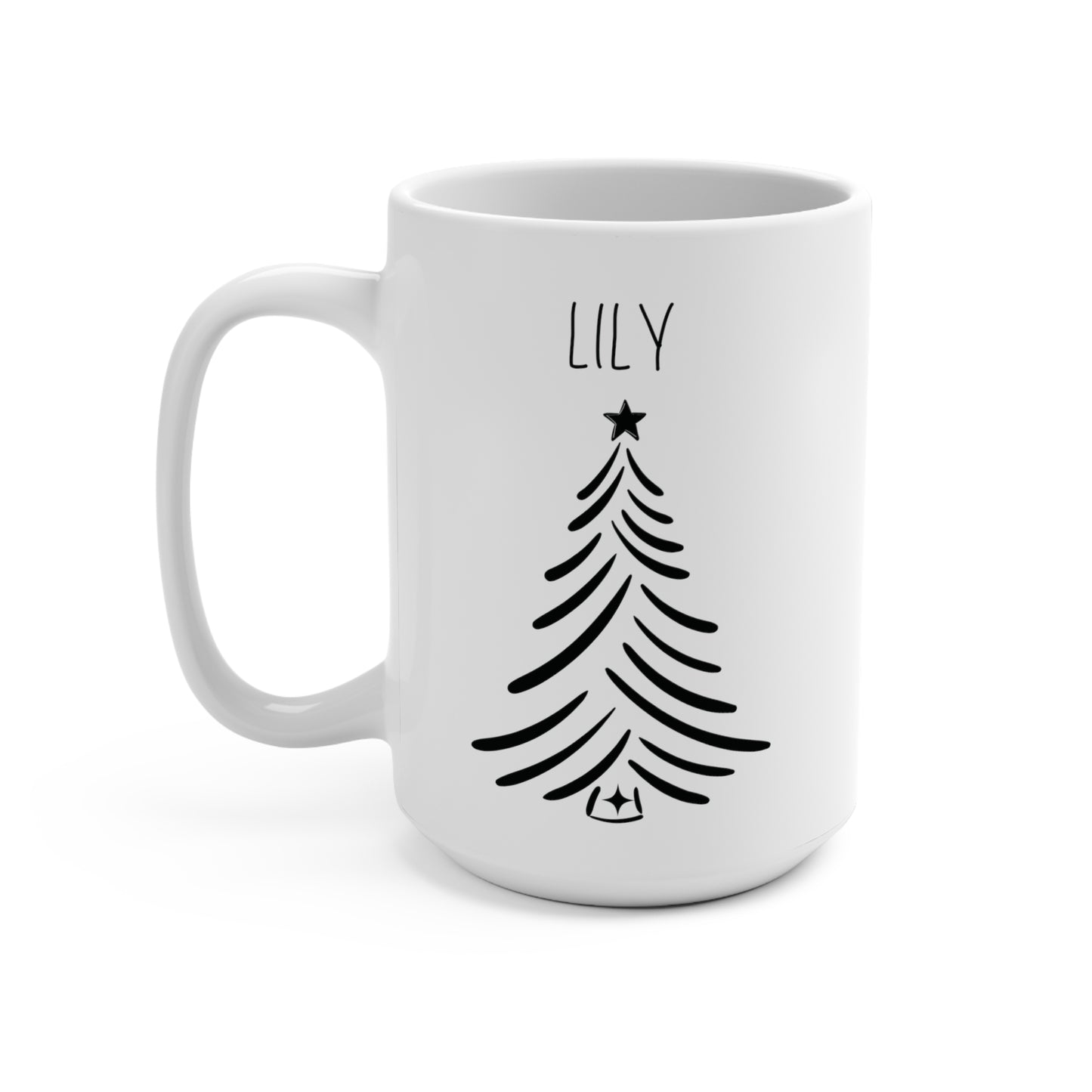 Lily Personalized Custom Christmas Tree Coffee Mug