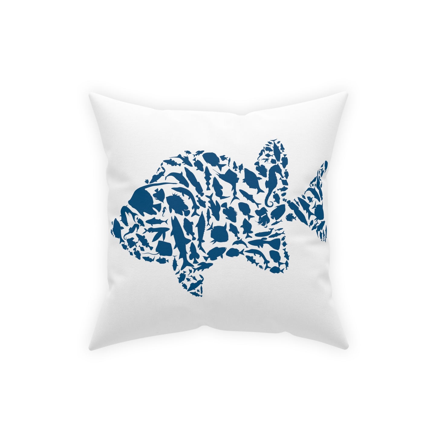 Fish Blue Pillow 16 x 16, Fishing Gifts,  Animal Lovers Gift, Coastal Home Decoration - Design Club Home