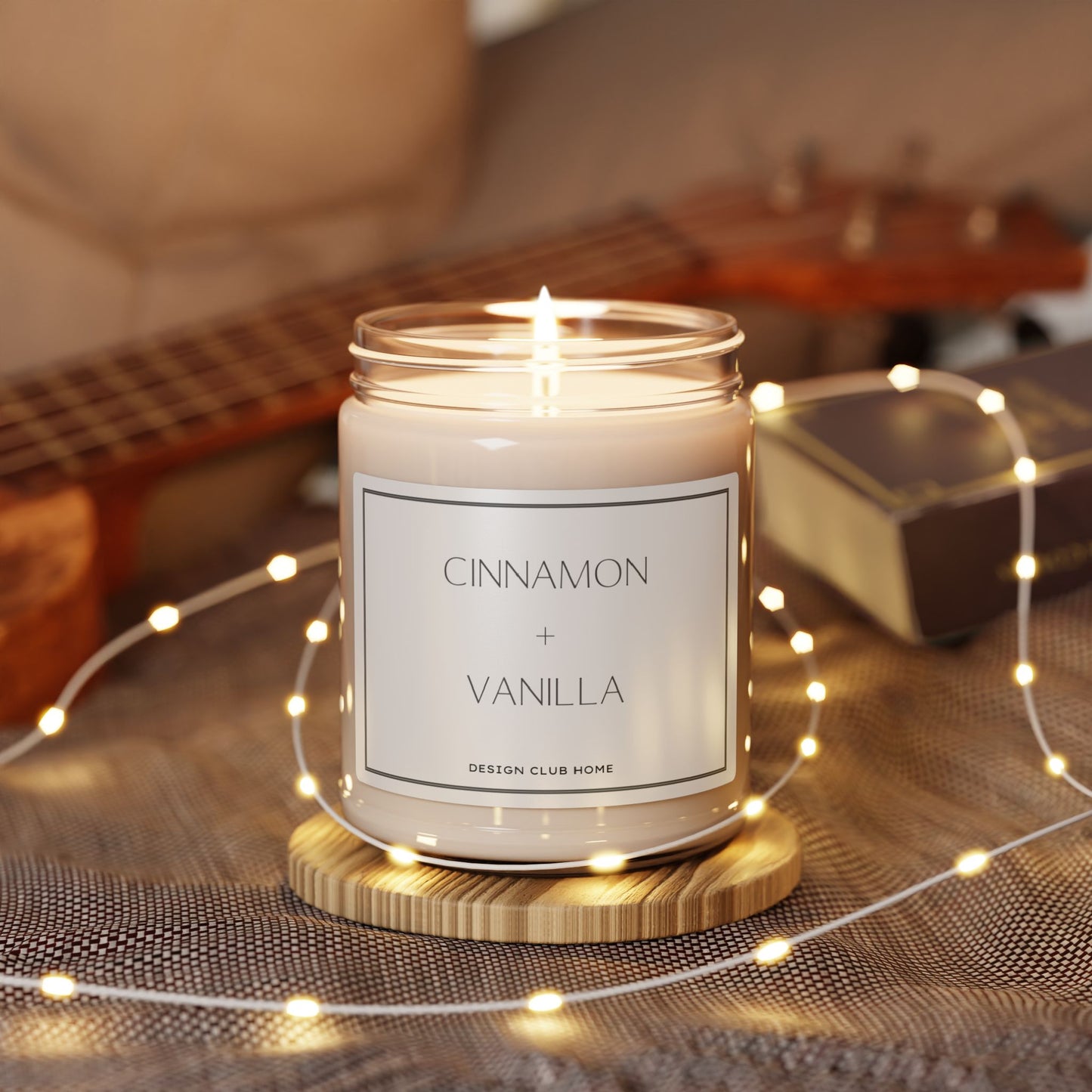 Cinnamon Vanilla Scented Candle Modern Minimalist Home Decor Soy Wax Blend Candle Gift