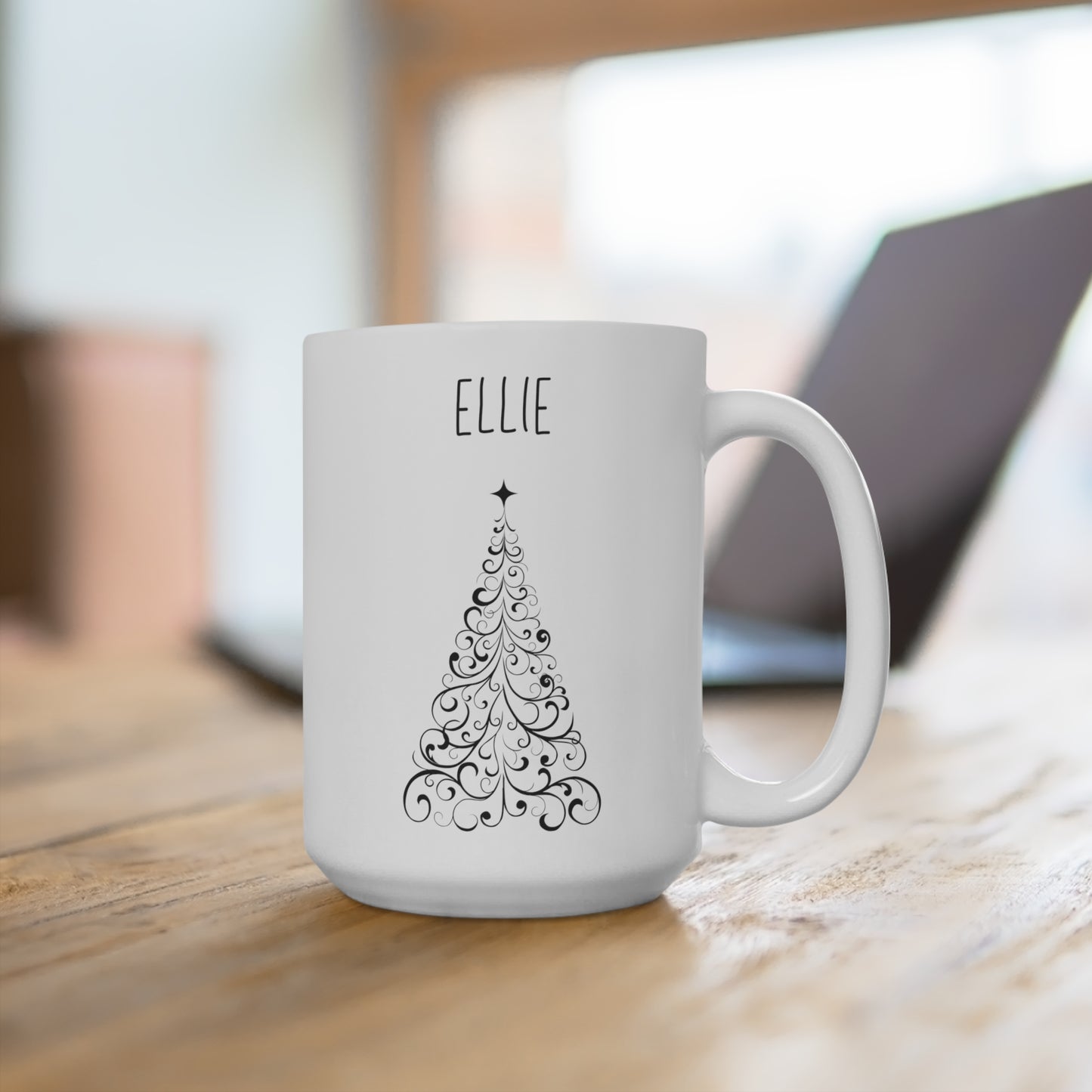 Ellie Personalized Custom Christmas Tree Coffee Mug