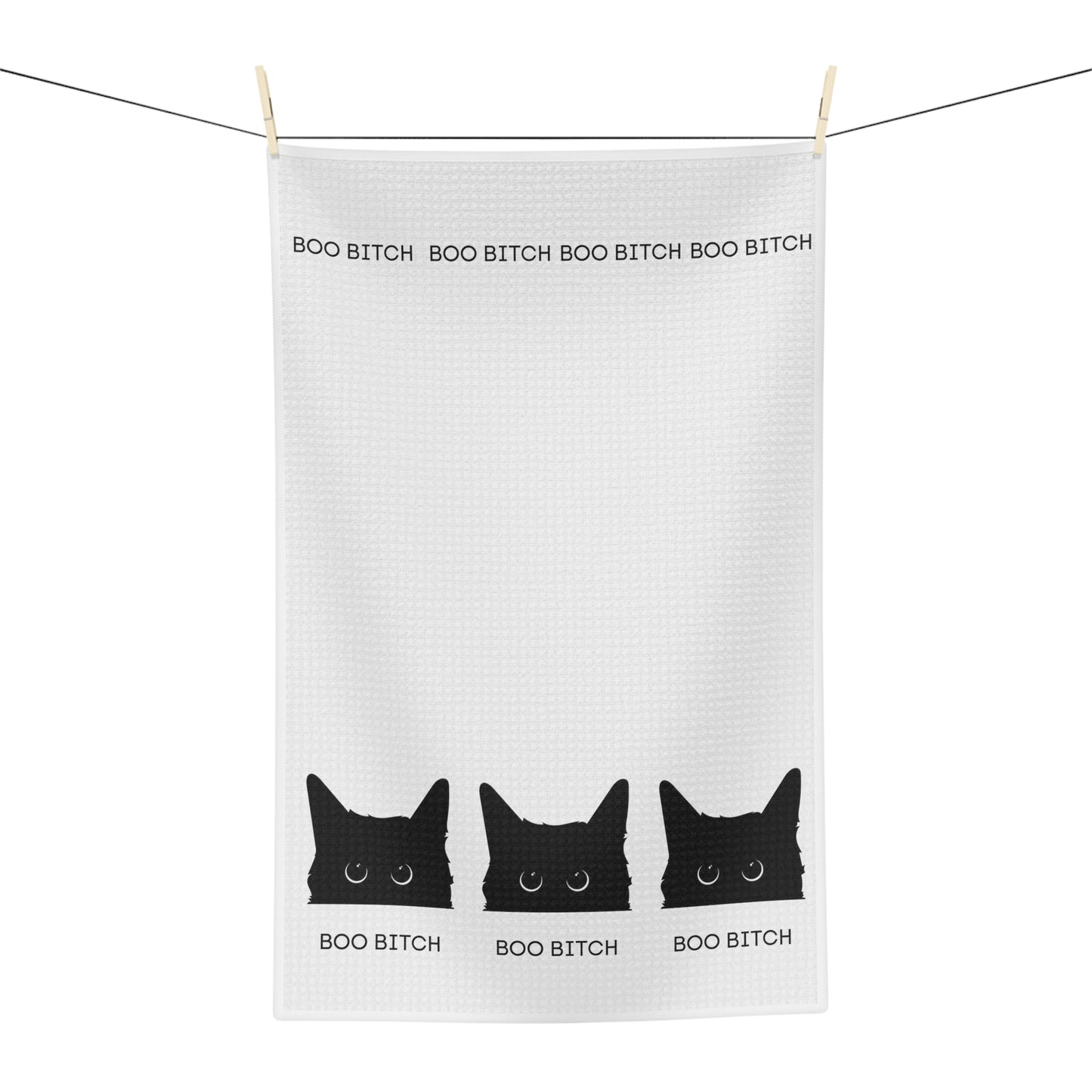 Black Cat Tea Towel, Funny Halloween Dish Towel, Cat Lover Gift, Gift for best friend, Hostess Gift - Design Club Home