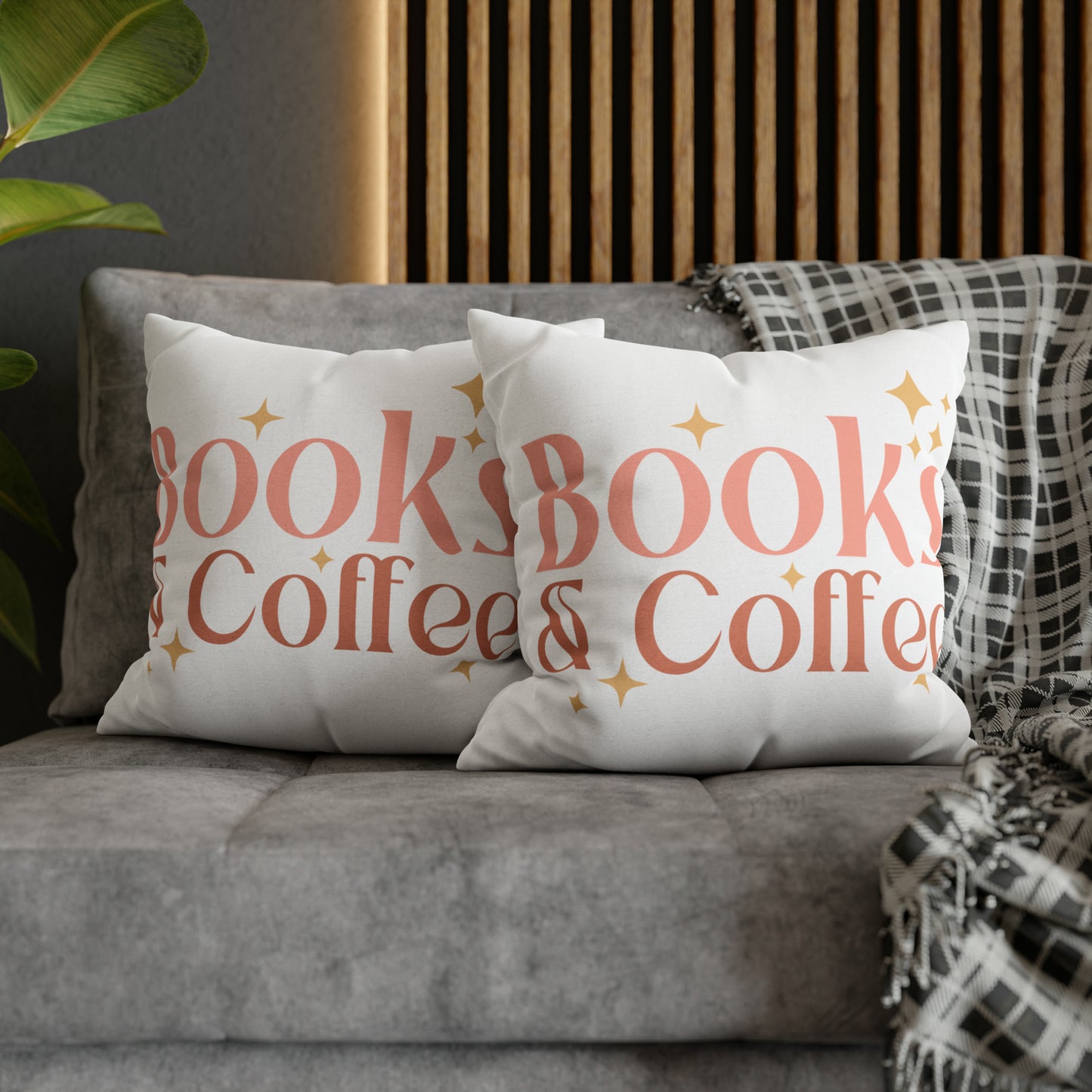 Coffee Book Pillow Cover Book Lovers Home Decoration Housewarming Gift Bed Accent Pillow