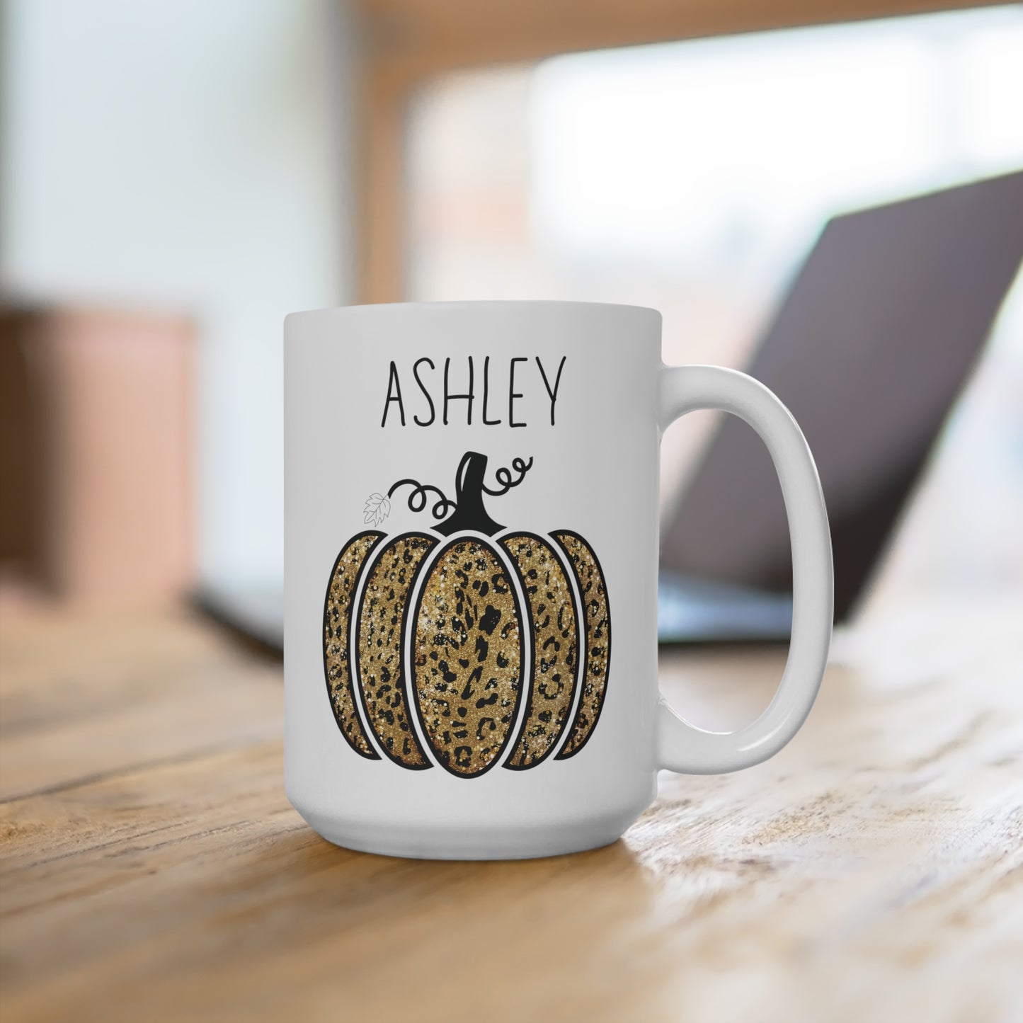 Ashley Personalized Custom Name Pumpkin Coffee Mug