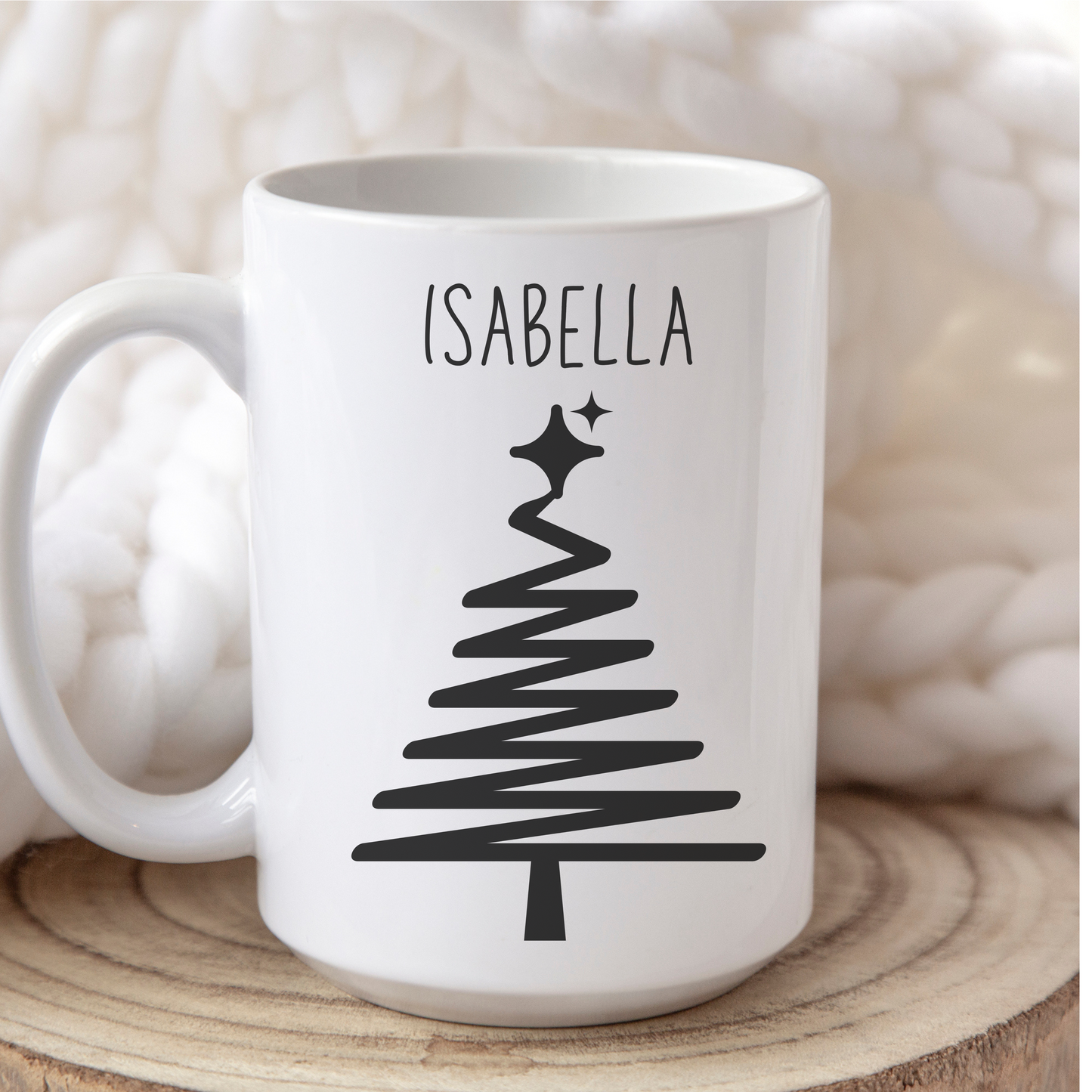 Isabella Personalized Custom Christmas Tree Coffee Mug