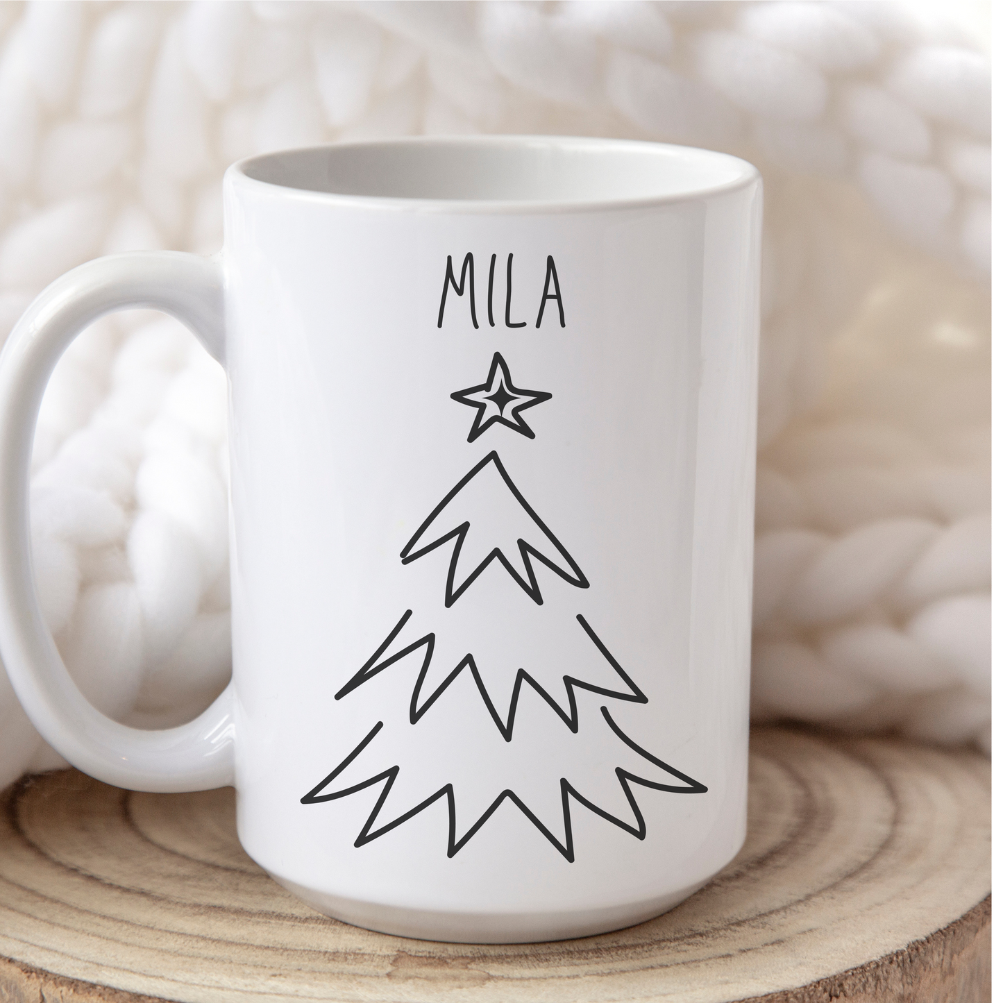 Mila Personalized Custom Christmas Tree Coffee Mug