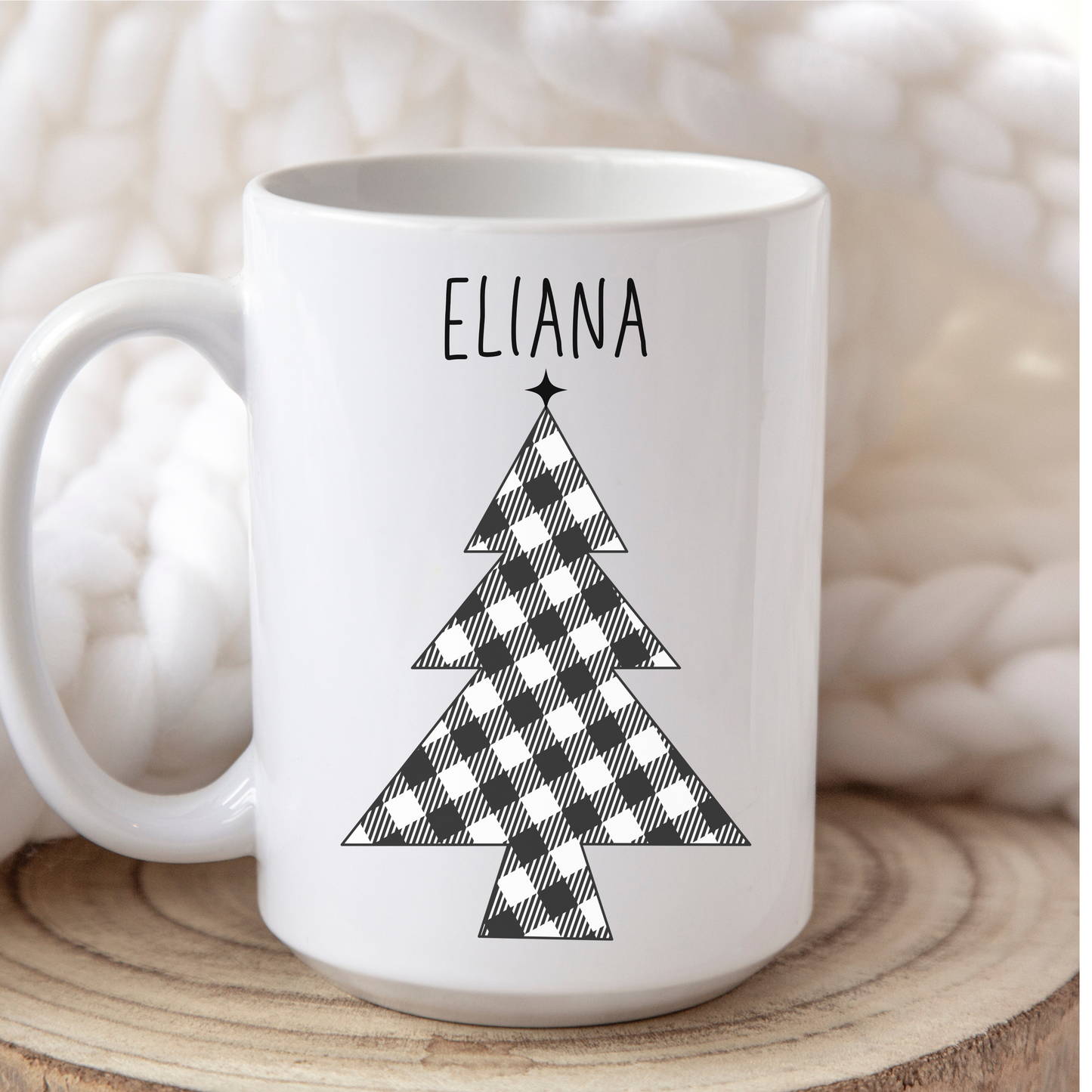 Eliana Personalized Custom Christmas Tree Coffee Mug