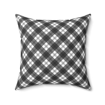 Plaid Pillow Black and White Farmhouse Layering Rustic Pillow with Insert
