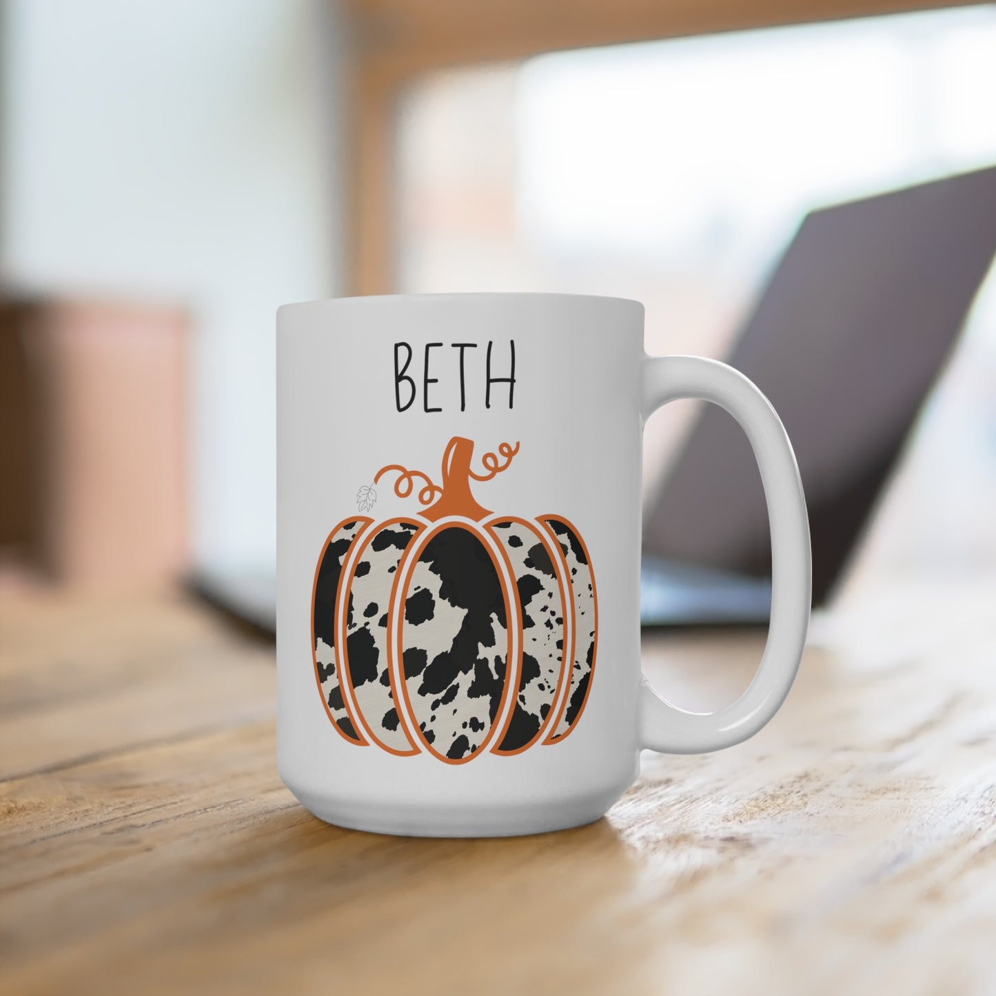 Beth Personalized Custom Name Pumpkin Coffee Mug