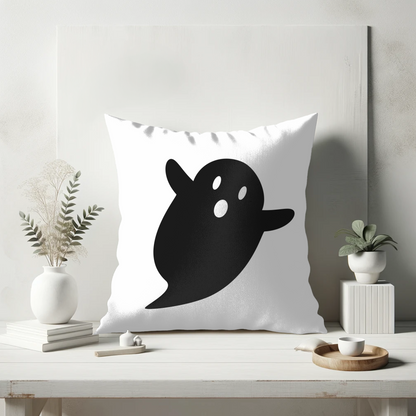 Black Ghost Halloween Pillow