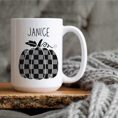 Janice Custom Name Fall Pumpkin Personalized 15oz Coffee Mug
