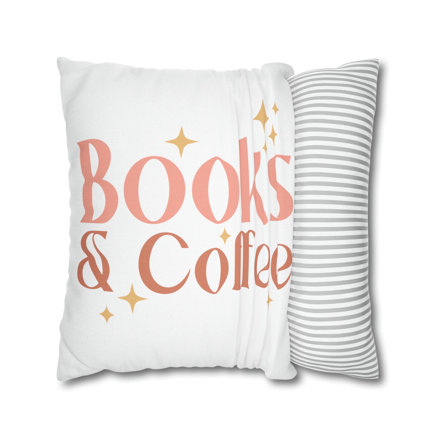 Coffee Book Pillow Cover Book Lovers Home Decoration Housewarming Gift Bed Accent Pillow