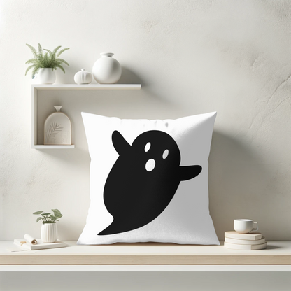 Black Ghost Halloween Pillow