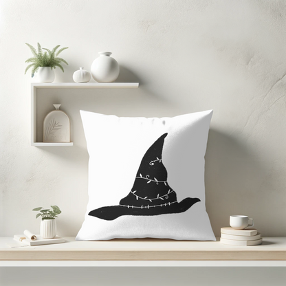 Witchy Black Hat Pillow