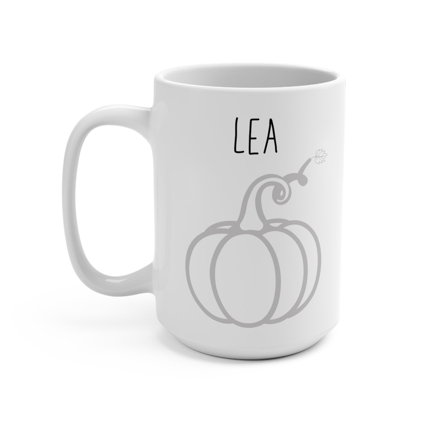 Lea Personalized Custom Name Fall Minimalist Pumpkin Coffee Mug