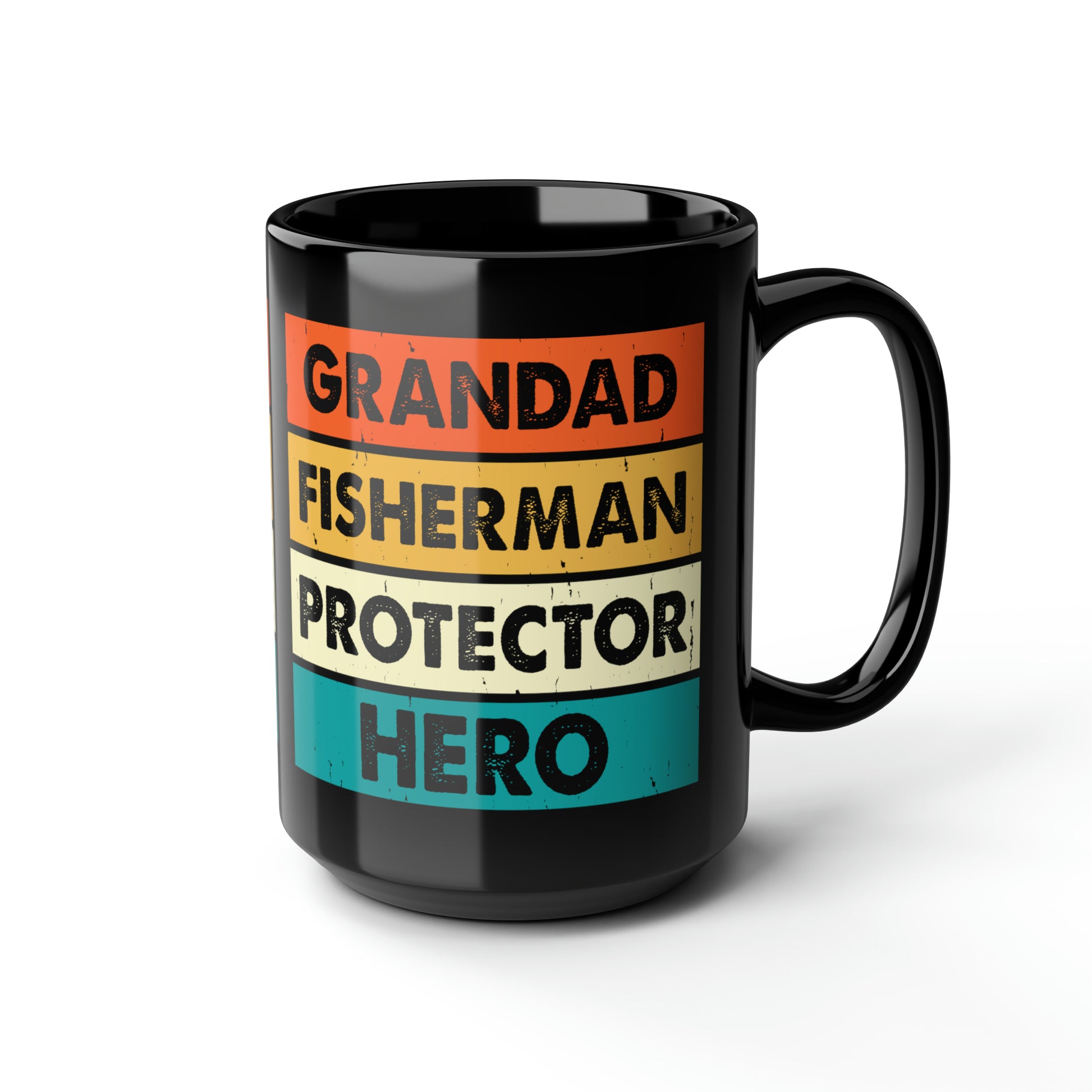 Grandpa Coffee Mug Gift, Fathers Day Gift from Grandkids, Grandad Birthday, Fisherman, Father in Law Gift, 15oz - Design Club Home